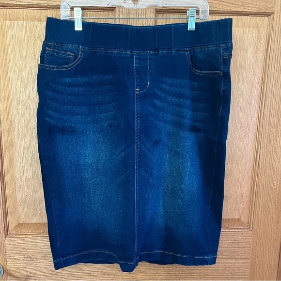 Denim Midi Skirt - Blue - Picture 1 of 3